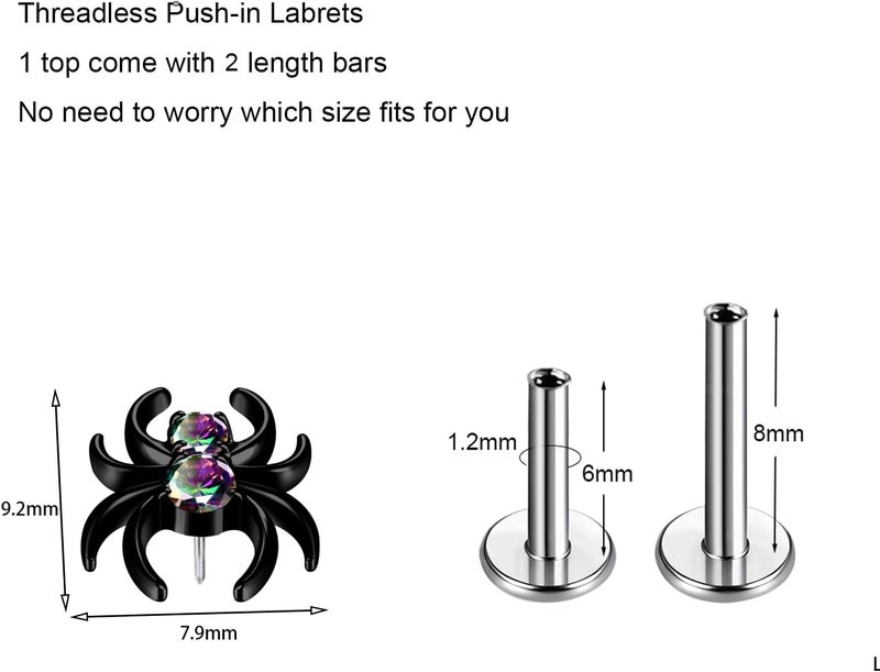 TOMIDES 1pcs G23 Titanium Flat Back Earrings Studs 16g F136 Implant Grade Titanium Labrets Press Fit Threadless Push In Dainty Cartilage Helix Conch Lobe Lip Tragus Piercing Jewelry - Image 2